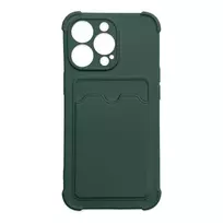 Card Armor Pouch Samsung Galaxy A22 4G Card Wallet silikoninis Armor Air Bag dėklas telefonui žalios spalvos
