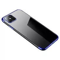 Clear Color Gel TPU Electroplating frame Apple iPhone 13 mini dėklas telefonui mėlynos spalvos