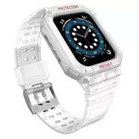 Protect apyrankė su dėklu Apple Watch 7 / 6 / 5 / 4 / 3 / 2 / SE (45 / 44 / 42mm) Dėklas Armor Watch skaidri
