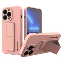 Wozinsky Kickstand Apple iPhone 13 mini dėklas telefonui rožinės spalvos silikoninis su stoveliu