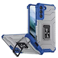 Crystal Ring tough hybrid + magnetic holder Samsung Galaxy S22 + (S22 Plus) mėlynos spalvos