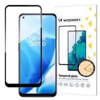Wozinsky Super Tough Full Glue Apsauginis stiklas Full Screen su rėmeliu Case Friendly OnePlus Nord N200 5G juodos spalvos