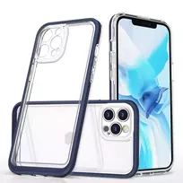 Skaidrus 3in1 dėklas telefonui Apple iPhone 12 Pro Max mėlynos spalvos frame gel