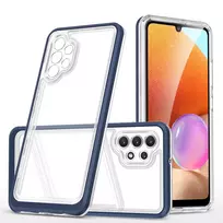 Skaidrus 3in1 Samsung Galaxy A32 5G Frame Gel dėklas telefonui mėlynos spalvos