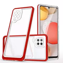 Skaidrus 3in1 Samsung Galaxy A42 5G Frame Gel dėklas telefonui raudonos spalvos