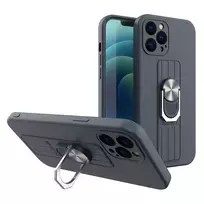 Ring silikoninis with a finger grip and base Samsung Galaxy A73 dėklas telefonui mėlynos spalvos