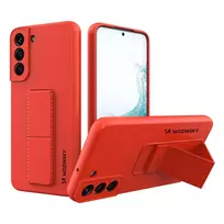 Wozinsky Kickstand silikoninis su stoveliu Samsung Galaxy S22 Plus dėklas telefonui raudonos spalvos