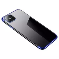 Clear Color TPU gel metallic frame Samsung Galaxy S22 Ultra dėklas telefonui mėlynos spalvos