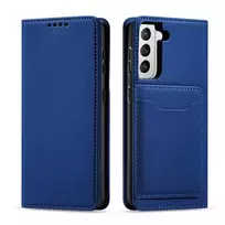 Magnet Card dėklas telefonui Samsung Galaxy S22 + (S22 Plus) Pouch Wallet Card Holder mėlynos spalvos