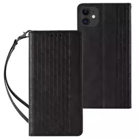 Magnet Strap Apple iPhone 12 + Mini Lanyard Pendant dėklas telefonui juodos spalvos