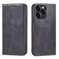 Magnet Fancy dėklas telefonui Apple iPhone 13 Pro Max Pouch Wallet Card Holder juodos spalvos