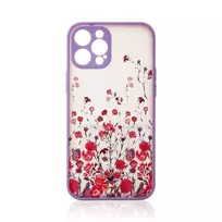 Design Apple iPhone 12 Pro Max floral dėklas telefonui violetinės spalvos