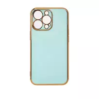 Lighting Color Apple iPhone 12 Pro Max, gel with a gold frame, mint