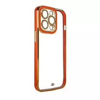 Fashion Apple iPhone 12 Pro Max Gold Frame Gel dėklas telefonui raudonos spalvos