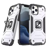 Wozinsky Ring Armor Apple iPhone 14 Pro Max armored magnetic holder ring dėklas telefonui sidabrinės spalvos