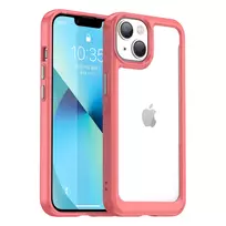 Outer Space Apple iPhone 14 Plus hard gel frame dėklas telefonui raudonos spalvos
