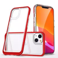 Clear 3in1 Apple iPhone 14 Plus silikoninis frame dėklas telefonui raudonos spalvos