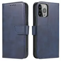 Magnet elegant atverčiamas su stoveliu dėklas telefonui Apple iPhone 14 Max mėlynos spalvos