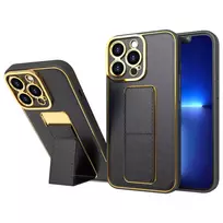 New Kickstand dėklas telefonui Apple iPhone 13 Pro Max su stoveliu juodos spalvos