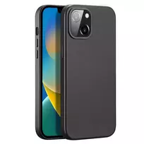 Dux Ducis Grit Leather Apple iPhone 14 Plus Elegant Faux Leather (MagSafe Compatible) dėklas telefonui juodos spalvos