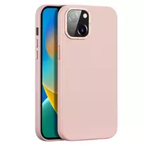 Dux Ducis Grit Leather Apple iPhone 14 Plus Elegant Faux Leather (MagSafe Compatible) dėklas telefonui rožinės spalvos