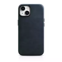 iCarer Oil Wax Premium Leather Apple iPhone 14 Plus Magnetic Leather with MagSafe dėklas telefonui mėlynos spalvos (WMI14220703-BU)