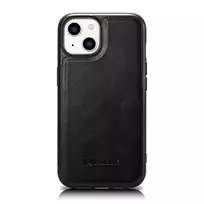 iCarer Leather Oil Wax covered with natural leather Apple iPhone 14 Plus dėklas telefonui juodos spalvos (WMI14220719-BK)