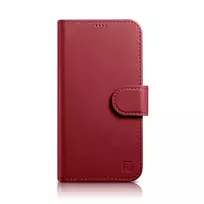 iCarer Wallet 2in1 Apple iPhone 14 Plus Anti-RFID Leather atverčiamas dėklas telefonui raudonos spalvos (WMI14220727-RD)