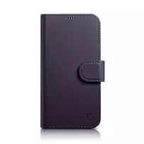 iCarer Wallet 2in1 Apple iPhone 14 Plus Anti-RFID Leather atverčiamas Dark dėklas telefonui violetinės spalvos (WMI14220727-DP)