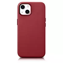 iCarer Leather made of natural leather Apple iPhone 14 Plus dėklas telefonui raudonos spalvos (compatible with MagSafe)
