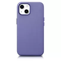 iCarer Leather Genuine Leather Apple iPhone 14 Plus Light dėklas telefonui violetinės spalvos (MagSafe Compatible)