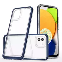 Clear 3in1 Samsung Galaxy A03 silikoninis frame dėklas telefonui mėlynos spalvos