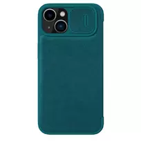 Nillkin Qin Leather Pro Apple iPhone 14 Plus Camera atverčiamas dėklas telefonui žalios spalvos