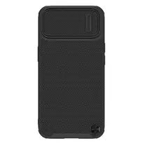 Nillkin Textured S iPhone 14 Plus šarvuotas dėklas su kameros apsauga, juodos spalvos