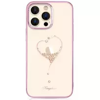 Silicone with Swarovski crystals Kingxbar Wish Series iPhone 14 Plus – dėklas telefonui rožinės spalvos
