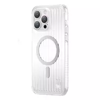 Kingxbar PQY Go Out Series magnetic Apple iPhone 14 Plus MagSafe dėklas telefonui sidabrinės spalvos
