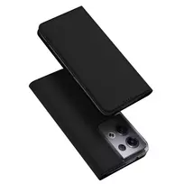 Dux Ducis Skin Pro Oppo Reno 8 Pro atverčiamas card wallet su stoveliu dėklas telefonui juodos spalvos