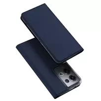 Dux Ducis Skin Pro Oppo Reno 8 Pro atverčiamas card wallet su stoveliu dėklas telefonui mėlynos spalvos