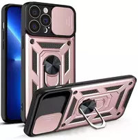 Hybrid Armor Camshield Apple iPhone 13 Pro armored camera dėklas telefonui rožinės spalvos
