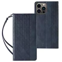 Magnet Strap Samsung Galaxy S23 Ultra atverčiamas Mini Lanyard su stoveliu dėklas telefonui mėlynos spalvos