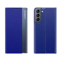 New Sleep Samsung Galaxy S23 Plus atverčiamas su stoveliu dėklas telefonui mėlynos spalvos