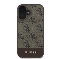 Guess PU 4G Stripe Apple iPhone 16 dėklas telefonui rudos spalvos