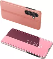 Clear View Samsung Galaxy A24 4G atverčiamas dėklas telefonui rožinės spalvos