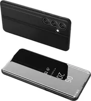Clear View Samsung Galaxy A24 4G atverčiamas dėklas telefonui juodos spalvos