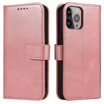 Wallet su stoveliu Apple iPhone 15 Pro Max Magnet – dėklas telefonui rožinės spalvos