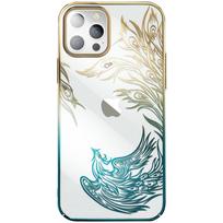 Luxury Apple iPhone 14 Kingxbar Phoenix Crystals – dėklas telefonui aukso ir mėlynos spalvos