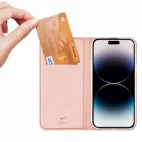 Dux Ducis Skin Pro Wallet Apple iPhone 15 Pro – dėklas telefonui rožinės spalvos