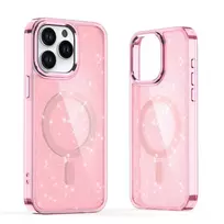 Glitter MagSafe Apple iPhone 16 Pro Max – dėklas telefonui rožinės spalvos su blizgučiais