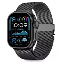 Tech-Protect Milano Apple Watch 6 / 7 / 8 / 9 / 10 / SE / Ultra 1 / 2 (44 / 45 / 46 / 49 mm) juodos spalvos