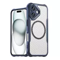 Leading Series MagSafe silikoninis iPhone 16 – telefono dėklas, mėlynos spalvos